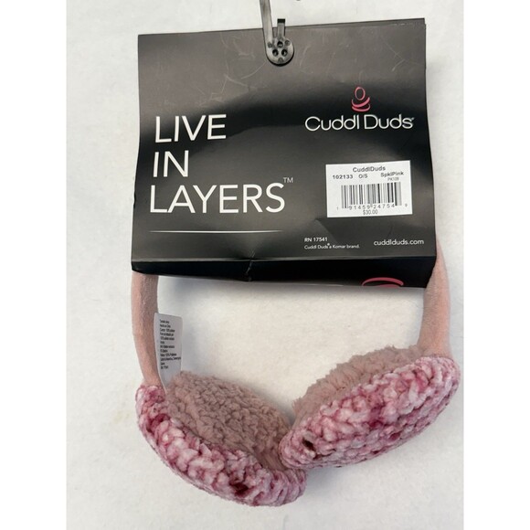 New Women's Cuddl Duds Soft  Chenille Pink Multi Earmuffs 1 size - Picture 2 of 7